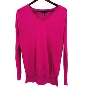 Gap bright pink vneck tunic sweater size XS